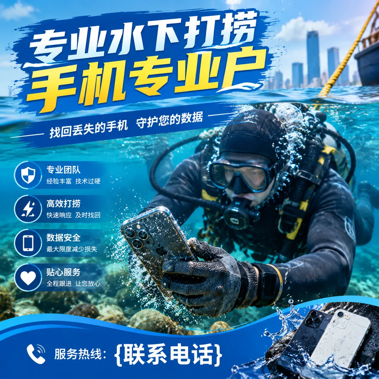 禹会专业水下打捞手机专业户